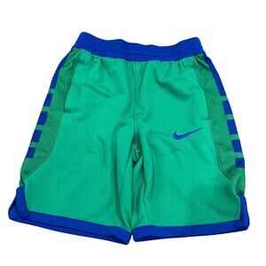 Nike Boys Standard Fit Green + Blue Athletic Shorts Dri Fit Youth Medium